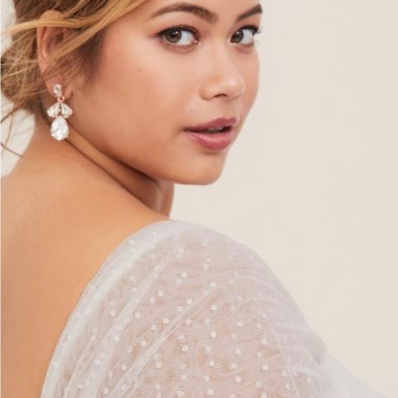 NWT torrid Special Occasion Ivory Dot Mesh Midi Skater Dress, size 18 - Picture 7 of 16